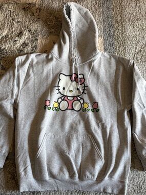 aeropostale Gray Hello Kitty Hoodie - Cute Cartoon Pullover